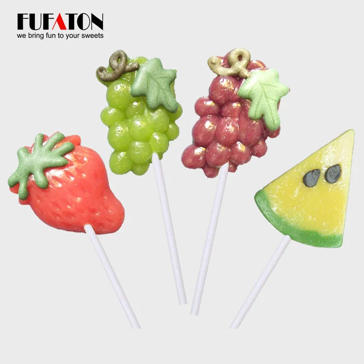 Hot sell customized fruit lollipop candy for kids hard candies