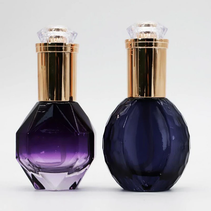 50ml diamond shape glass serum pump bottle with double wall UV Acrylic cap