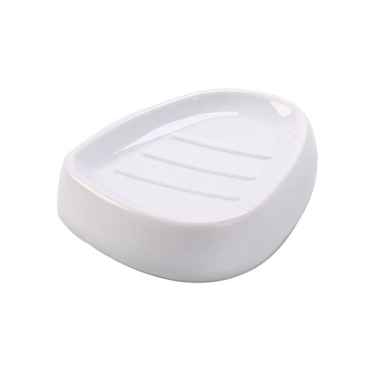 Unique Shape White Plastic Bathroom Set Cute Tooth Cup Soap Plate and Body Shampoo Dispenser