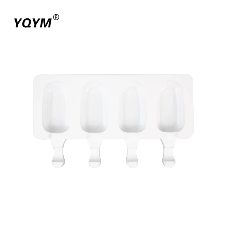 Food Grade 4 Cavities Oval ice cube tray silicone mold  Popsicle Ice Cream Silicone Mold
