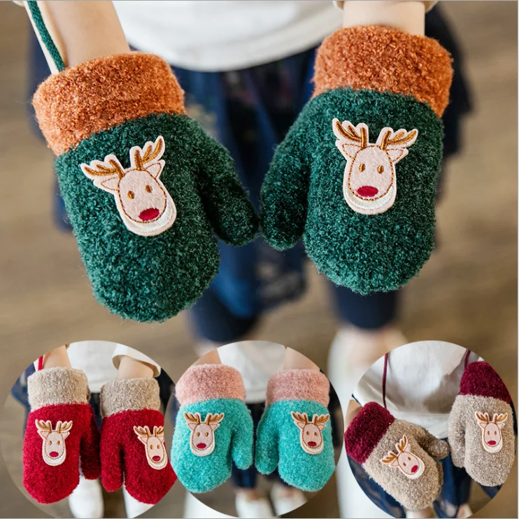 
2019 Christmas Chidren Kiss Cute Warmer Winter Gloves 