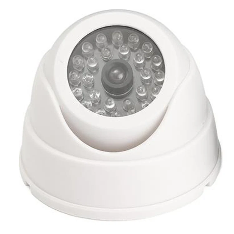 Dome Dummy Camera White Color Use 2pcs Alkaline Battery Deter Theft
