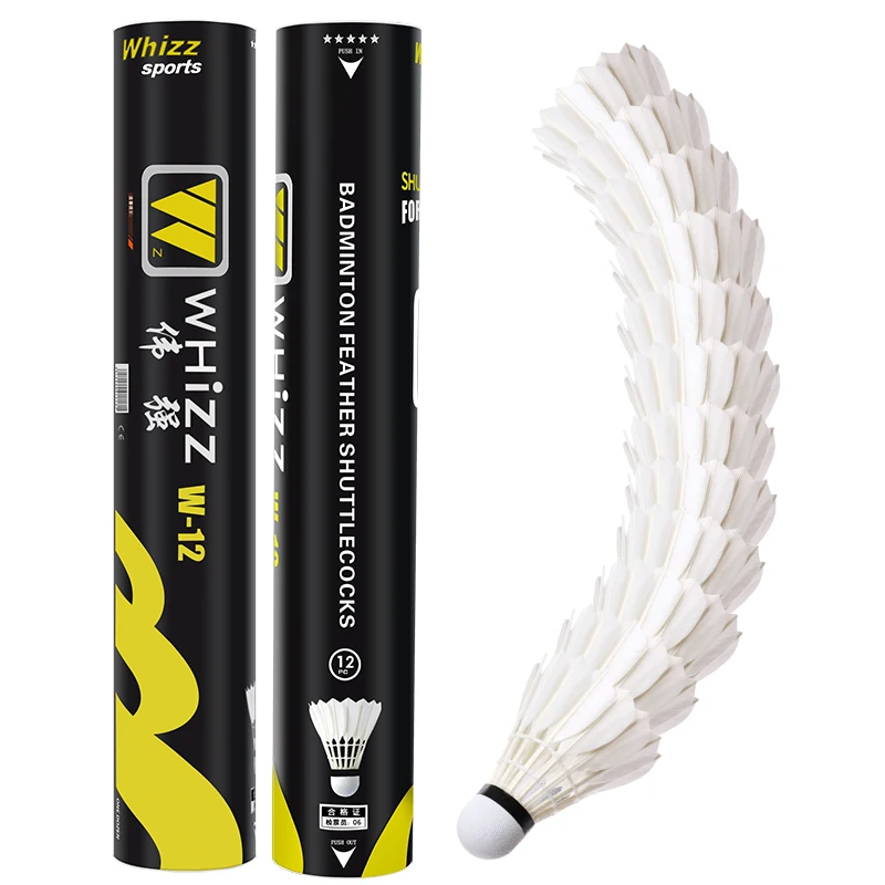 Свист W-12 пером белой утки оптовая продажа бадминтон волана