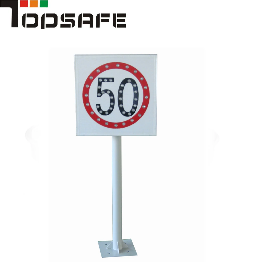 LED Flashing Solar Powered Speed Limit 40/50/60/80/100/110/120 Sign in traffic road highway