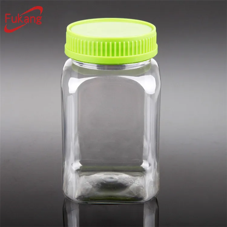 350ml PET square shape plastic jars,clear plastic container,wholesale transparent PET plastic bottle