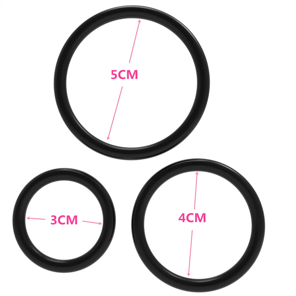 
3 Pcs/Set 3 Different Sizes Delay Ejaculation Time-lapse Medical Grade Sex Penis Ring Silicone 
