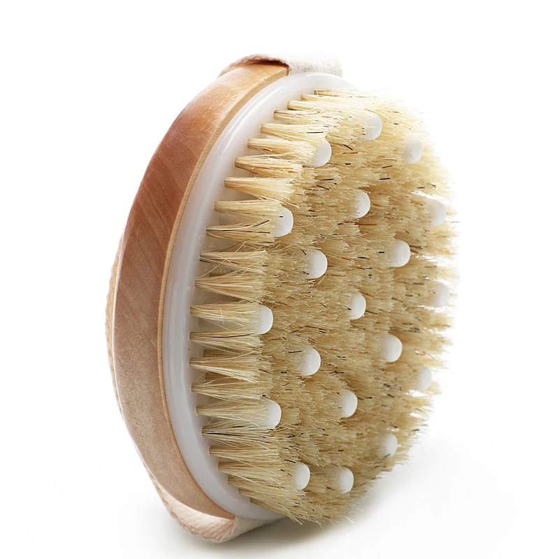 EDAWA professional mini round head natural wooden shower massager body bath brush