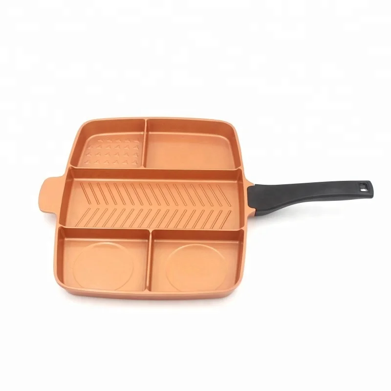 5 in 1 Aluminium Multifunctional Frying Pan Fashion Grill Pan