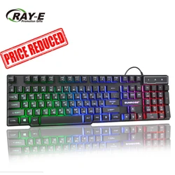 Russian 104 luminous keyboard Russian luminous mechanical feel keyboard three-color rainbow mechanical keyboard