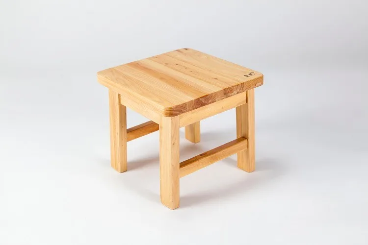 China made natural color wooden square stool for children hot sale small wood stool