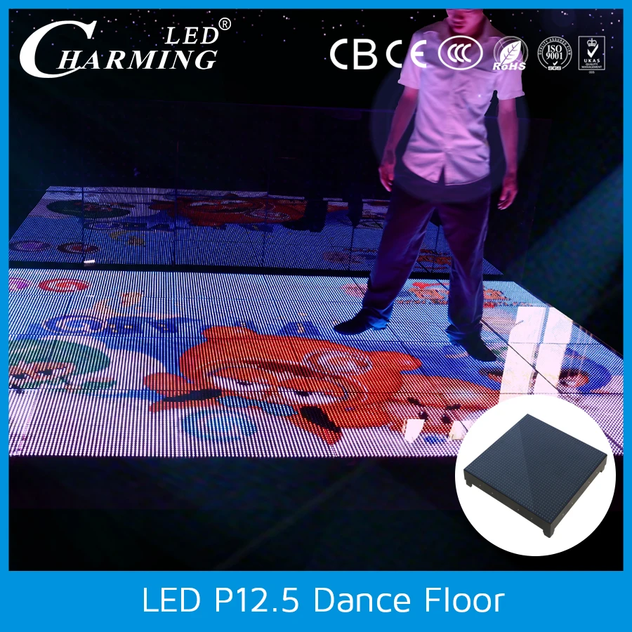 interactive waterproof led video dance floor for nightclub/bar show/stage
