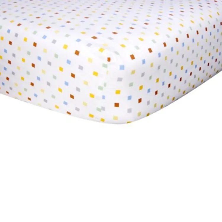 
2018 hot selling 100% jersey cotton baby fitted crib sheets 
