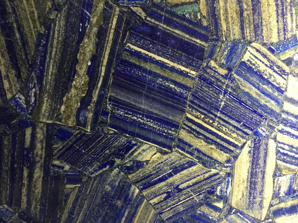 Artificial Lapis Lazuli Slab Union Stone Kitchen Countertop Price Polished Modern Square Graphic Design Hotel Blue