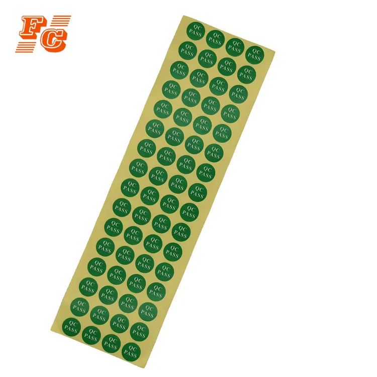 QC pass quality control product circle type packaging label sticker