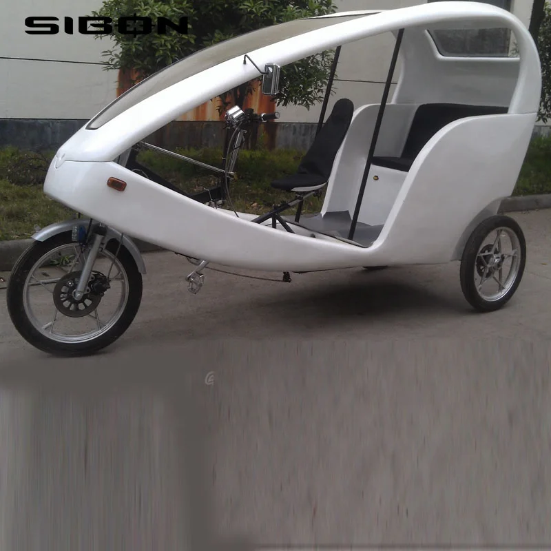 
SIBON B0610108 48v lead acid battery1000w brushless motor hydraulic disc brake 3 seat 300kg pedal enclosed electric tricycle 