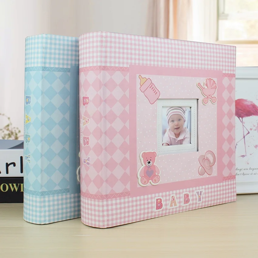 Cute 4R 6 inch baby photo book Wholesale round shape binder 4x6 photo album for babies 200 picture slip in sheet albums