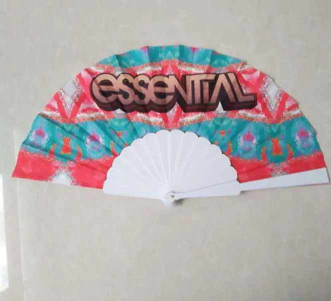 Рекламный пользовательский печатный Пластиковый деревянный бамбуковый тканевый складной ручной вентилятор