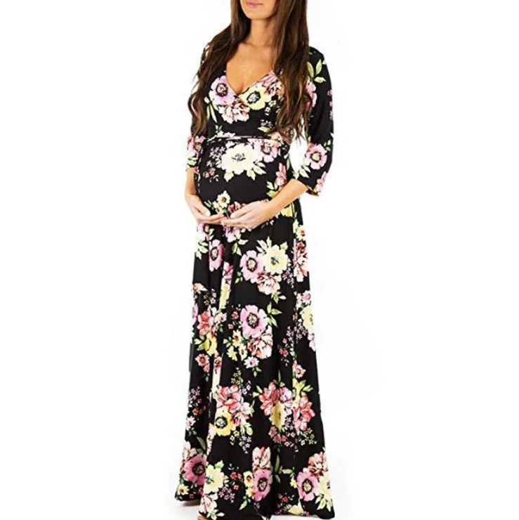 
Maternity Clothing Clothes Floral Gown Dresses For Photography Sexy Pregnancy Pregnant Maternity Photo Shoot Dresses Office Wear 