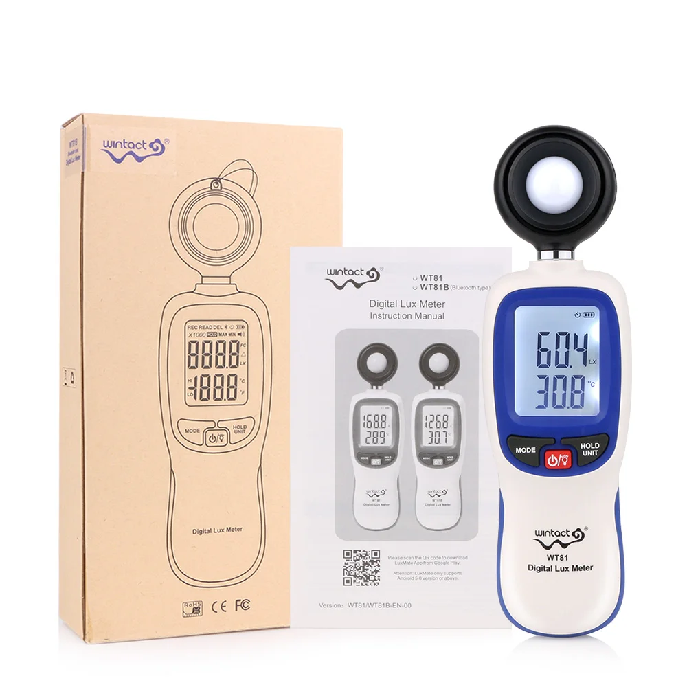 Digital Luxmeter Mini Light Meter Environmental Testing Equipment Handheld Type illuminometer WT81