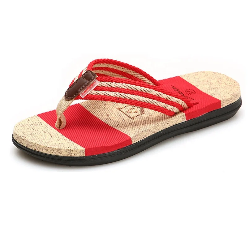 
Wholesale 2019 New Design Beach Oem Slippers Fabric Strap Printed Men Flip Flops 