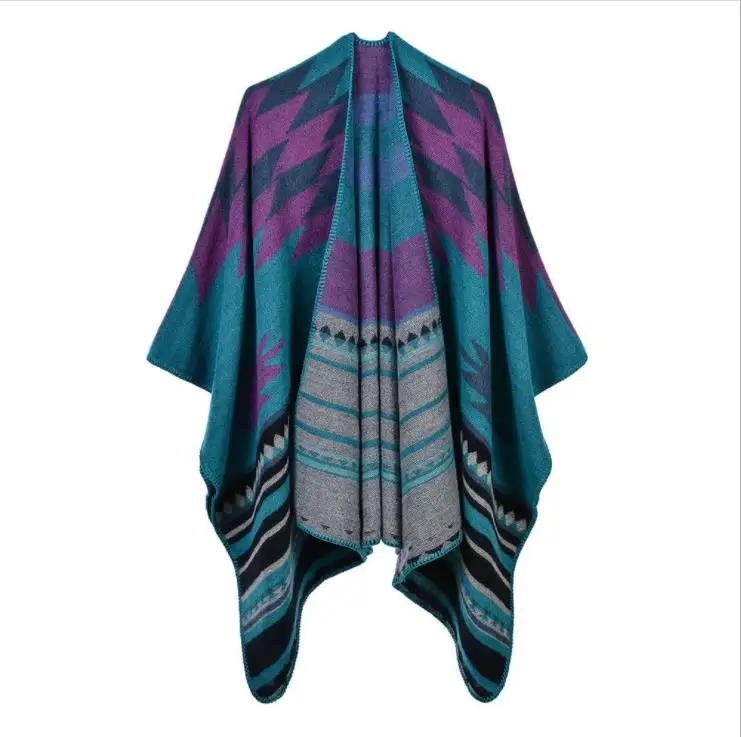 Женское двустороннее кашемировое одеяло, шаль оптом, персонализированное малайзийское пончо, шаль, накидка