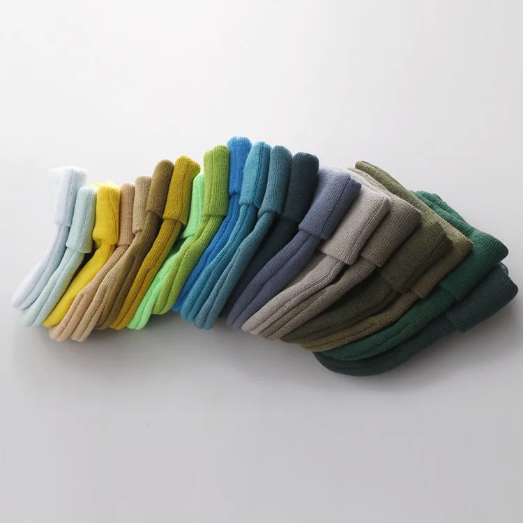 New Design Cotton Man Knitted Beanie Hat And Cap With Woven Label