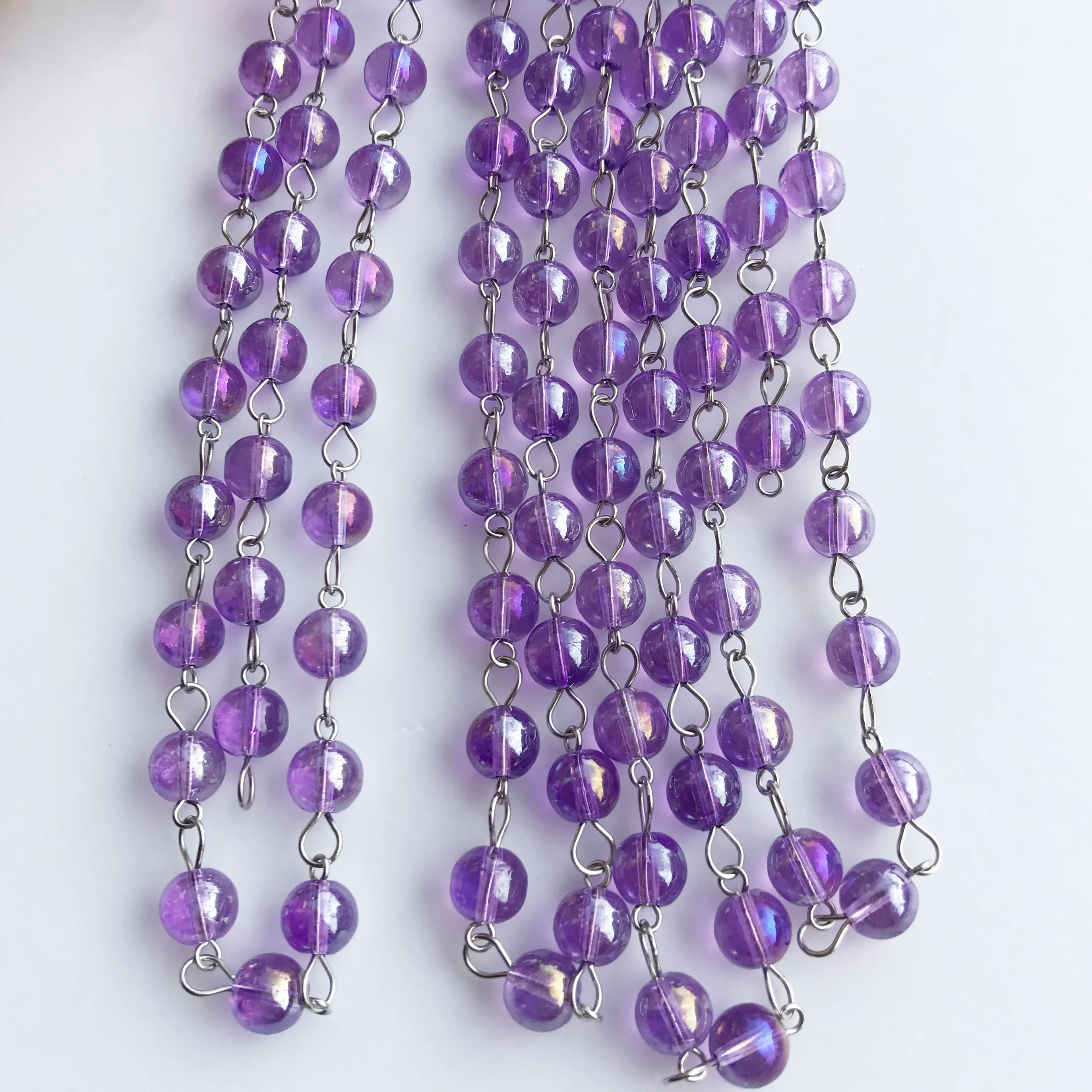 Цепочка с хрустальными бусинами 8 мм, свадебная гирлянда, занавеска на окна