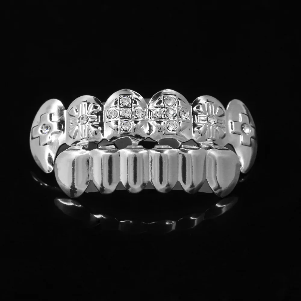 Queena Dental Grills Jewelry Hip Hop Teeth Grillz Inlay Rhinestone Teeth Grills