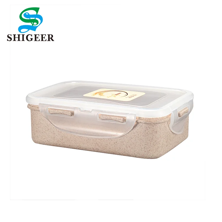 
High Quality Custom Wheat Straw Material 1250ml Kids Food Container Lunchbox 