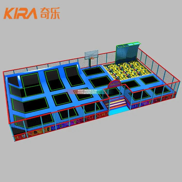 European Standard Large Indoor Parkour Trampoline Indoor trampoline park