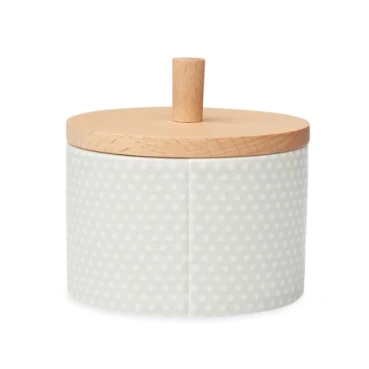 Porcelain candle jar container with bamboo lid