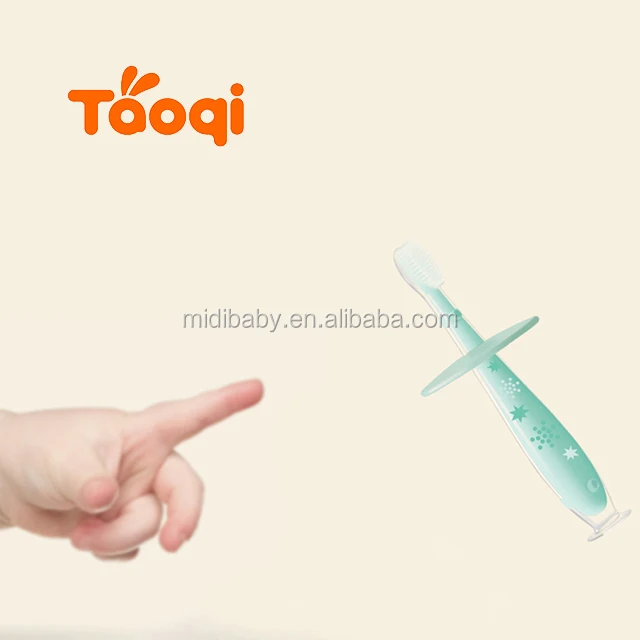 Patent Round Small Head Newborn Soft Silicone Baby Toothbrush