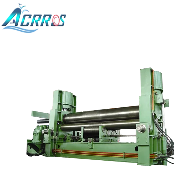 3 roller universal hydraulic cylinder driven 40mm thick three roller plate rolling machine