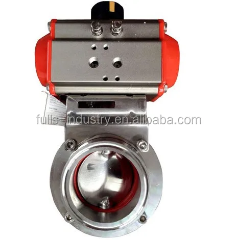 Санитарно нержавеющей стали зажим пневматический клапан-бабочка