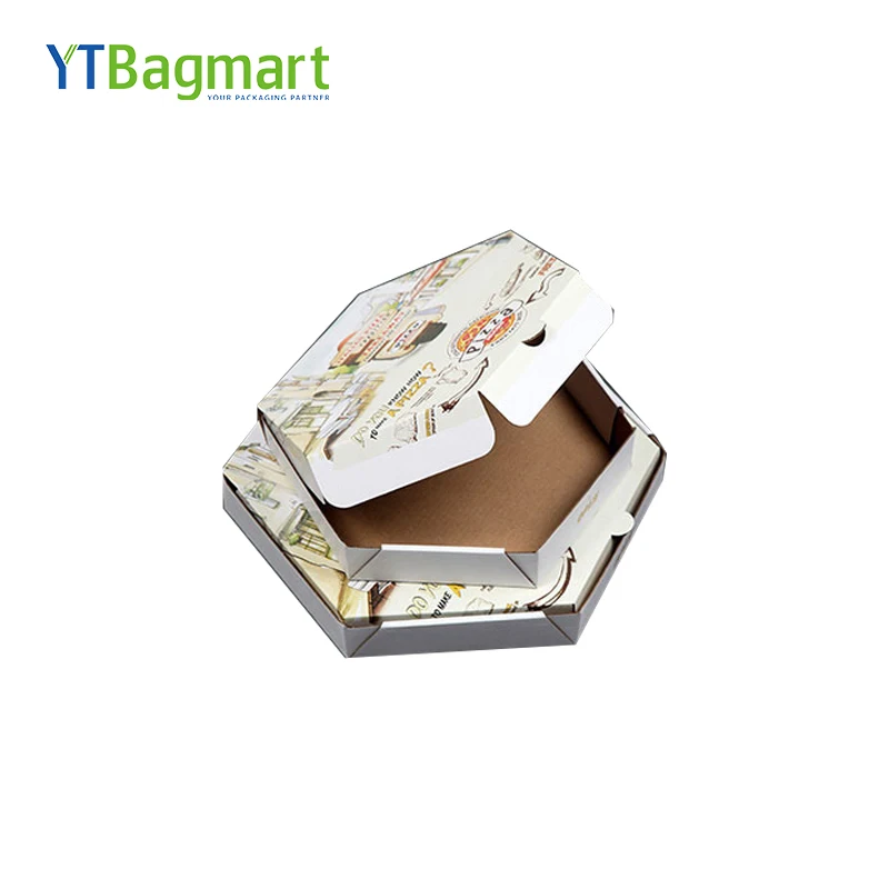 
Pizza Packing Box with Logo Ytbagmart Custom Packaging 9 Inch Paperboard Recyclable UV Coating Varnishing Embossing Stamping 
