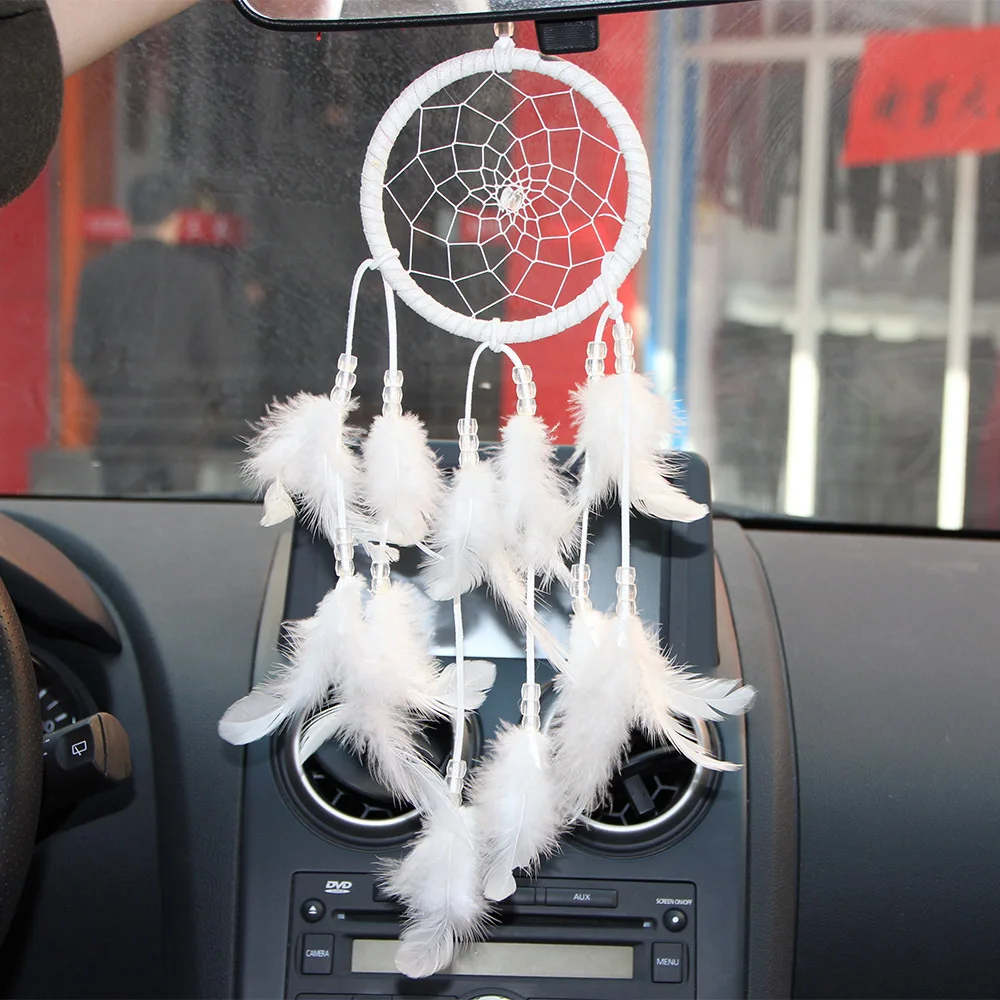 Hot Sale Black Dream Catcher Net With feathers Hanging Decoration Decor Gift New