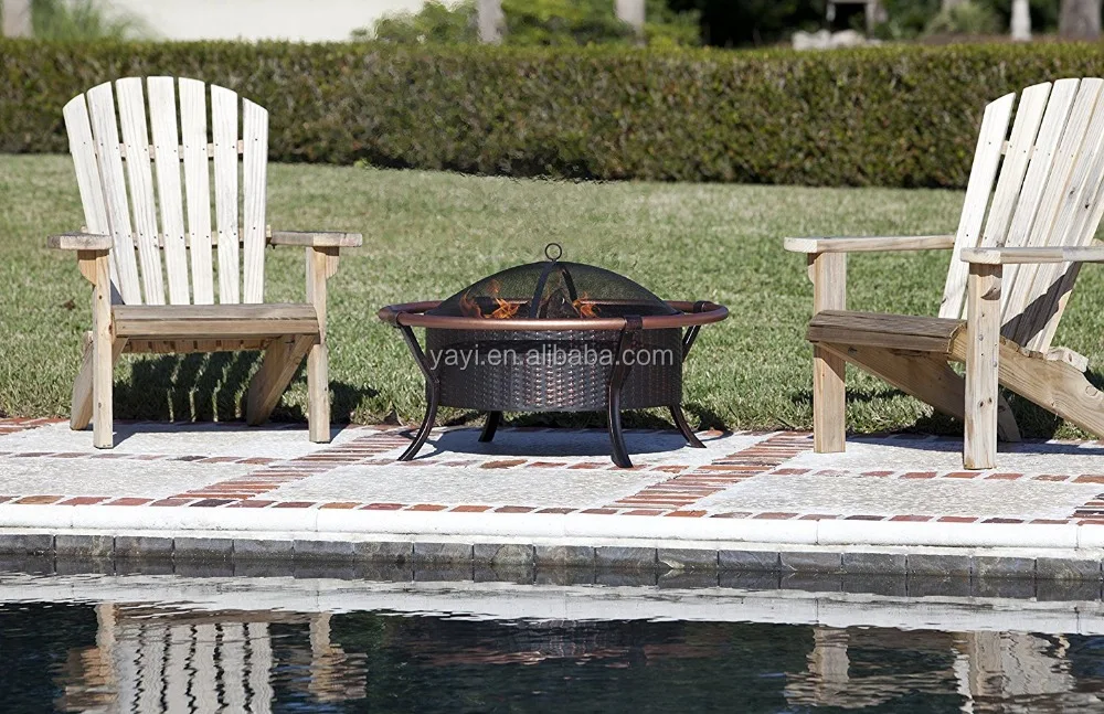 Outdoor wicker design camping fire pit with big ring Outdoor country style fire pit