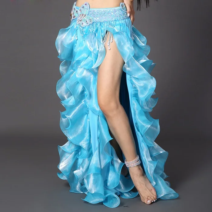  4 Colors Sexy Belly Dancing Skirt Oriental Dance Clothes Women Gypsy Skirts Dancer Practice Wear Long Fishtail DL2232