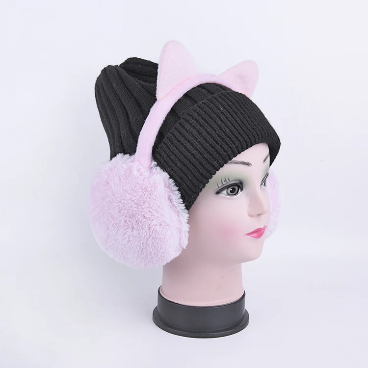 Разноцветные рекламные товары от маркетинговой компании, лидер продаж, зимние наушники с розовым котом для девушек, сохраняющие тепло на улице, для холодной погоды