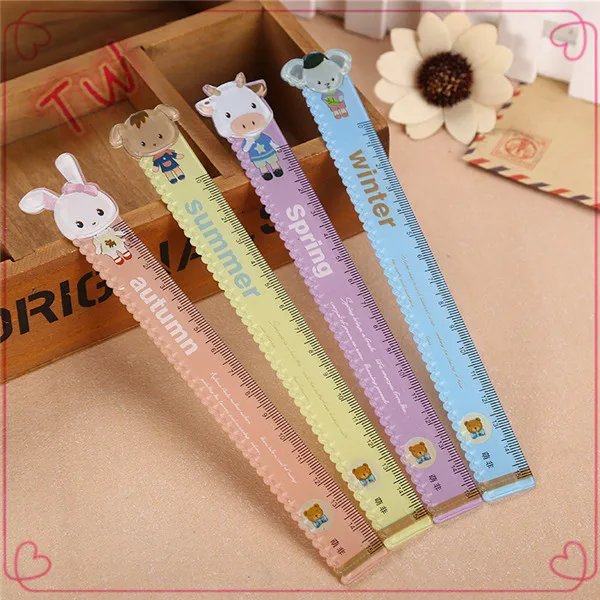 Office & School Supplies korean stationery cute animal shape plastic ruler 036