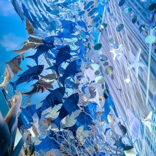 
LDJ702 Wedding hand made Gold and silver shimmer discs strands sequin curtain 