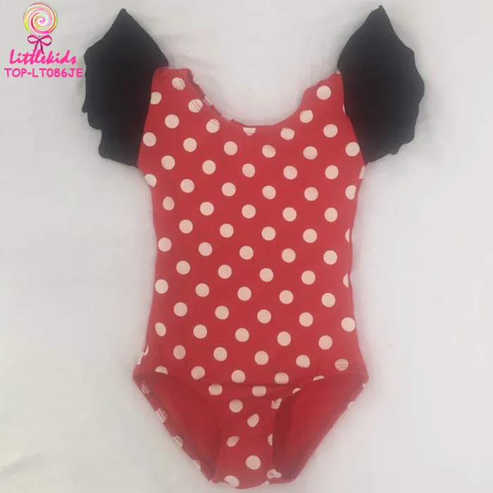 Kids Flutter Sleeve Artistic Gymnastics Leotards Girls Wide Black And White Stripes Ballet Dance Leotard