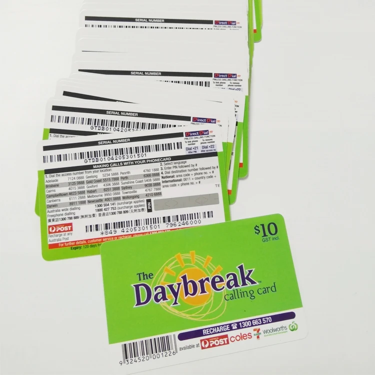 Custom Scratch Cards Plastic Voip Calling Card