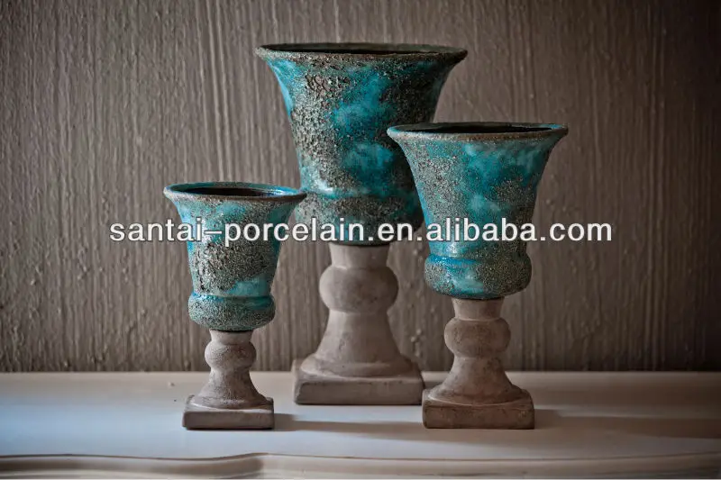 MM94 shabby chic ceramic pots home decorations turquoise