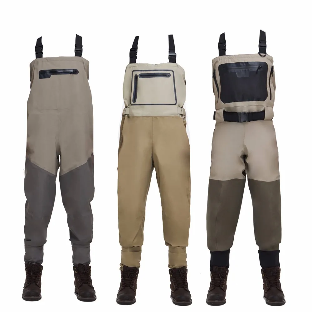 Мужская 5 слоев 3 слоя груди Камуфляж дышащий нейлон pvc Охота прорезиненный комбинезон с сапогами для рыбалки