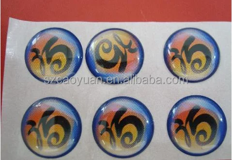 Customized Logo Printing Adhesive 3D Epoxy Resin Stickers