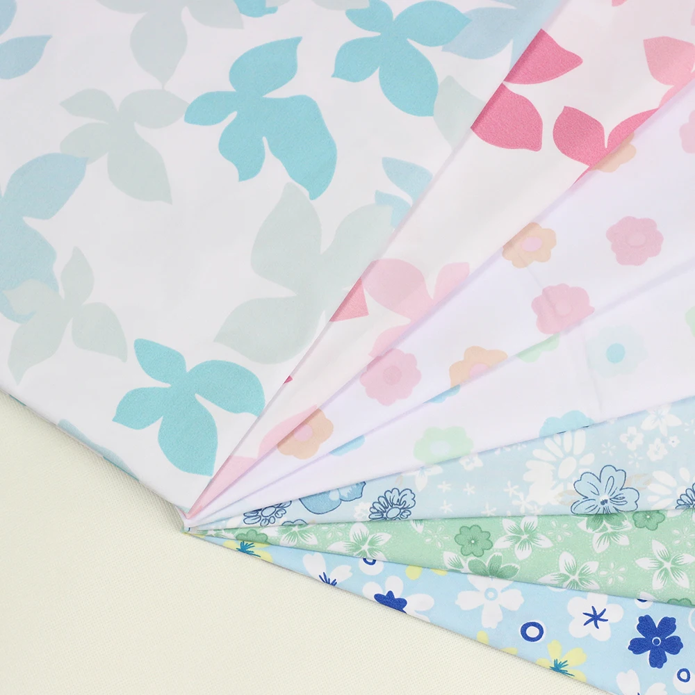 
print green blue flower T/C 65/35 23*23 104*61 plain poplin fabric of clothing 