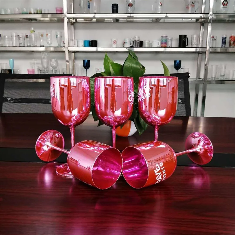 
New Red/Pink/Gold/Blue Glass Goblet Champagne Glass 