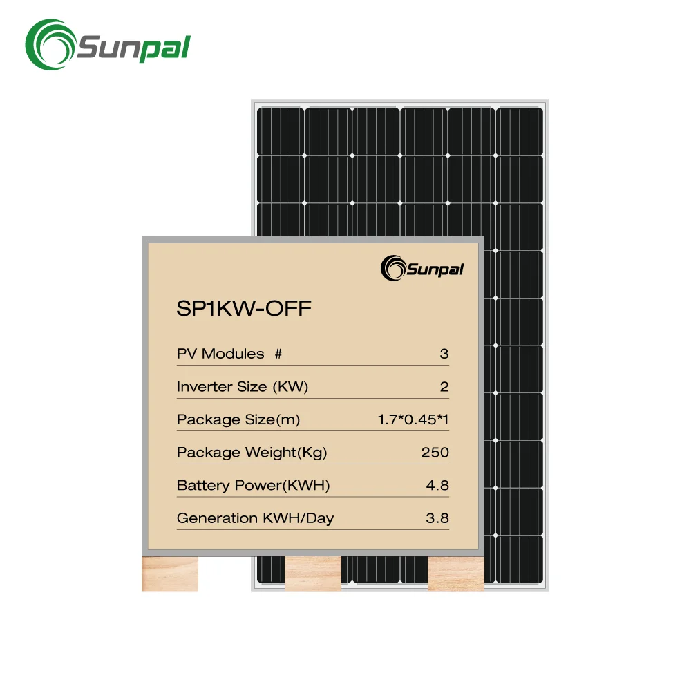 Sunpal Residential Ground Mount Solar Panel Kit 1000W 3000W Solar Energy System Price For Home Off Grid Full Set