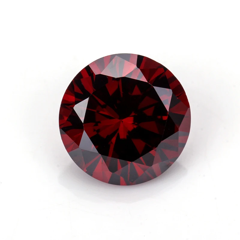 round machine cut synthetic cubic zirconia jewelry making red gemstones names